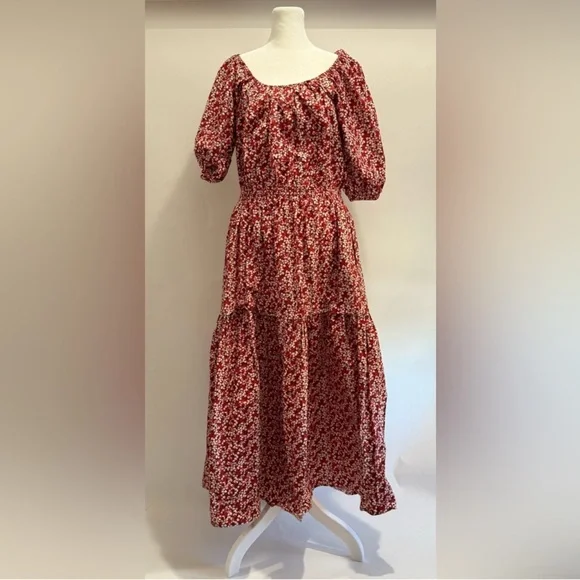 Apiece Apart Women's Red Nova Midi Dress Size XL - Picture 3 of 5